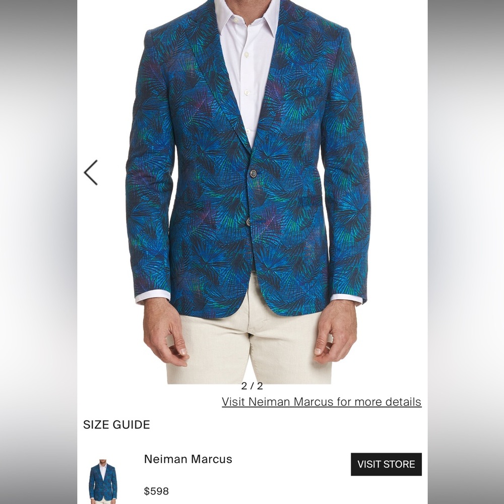 Robert Graham Size 40 men’s sports coat. Originally $598.00. Pre-owned